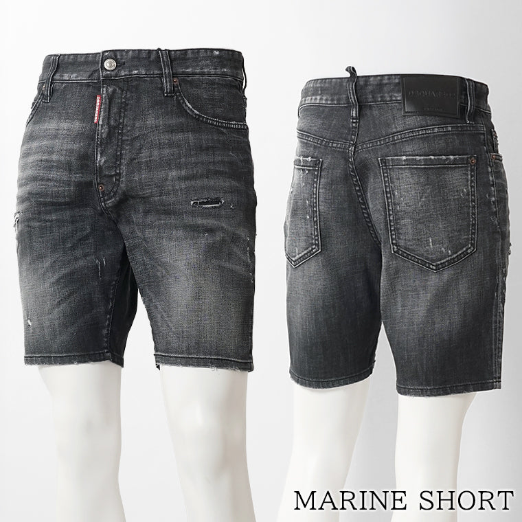 【2026SS SUMMER SALE】DSQUARED2 メンズ ショートパンツ MARINE SHORT S74MU0964 S30357 ウォッシュブラック 900