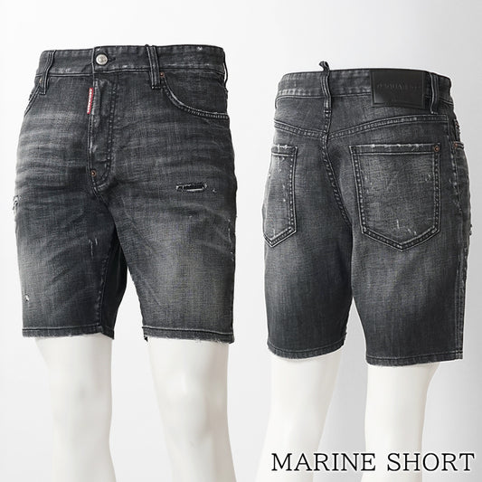 【2026SS SUMMER SALE】DSQUARED2 メンズ ショートパンツ MARINE SHORT S74MU0964 S30357 ウォッシュブラック 900