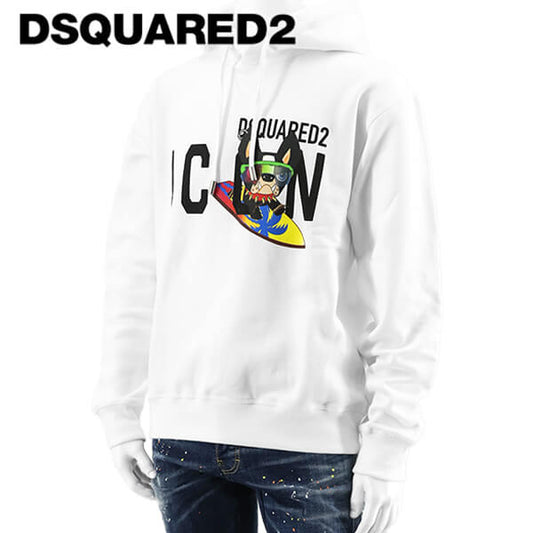 DSQUARED2 メンズ パーカー ICON R N SWEAT S79GU0095 S25516 ホワイト 100