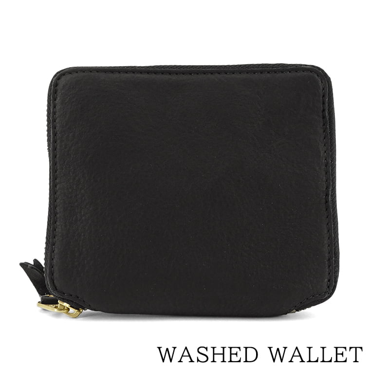 COMME des GARCONS メンズ レディース 2つ折り財布 WASHED WALLET SA2100WW ブラック BLACK