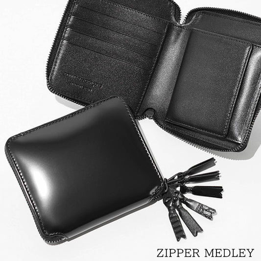 COMME des GARCONS メンズ レディース 2つ折り財布 ZIPPER MEDLEY SA2100ZM ブラック BLACK