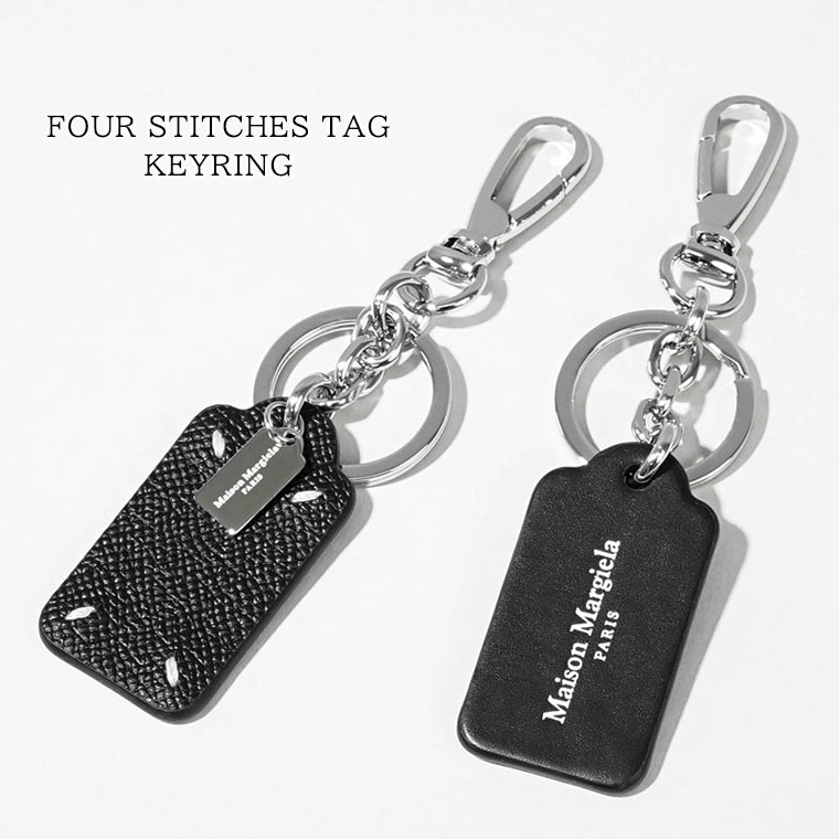 Maison Margiela メンズ レディース キーリング FOUR STITCHES TAG KEYRING SA2UA0014 P4745 ブラック T8013