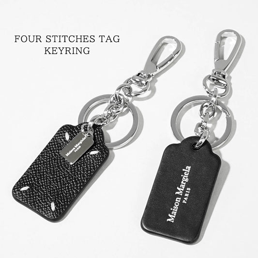 Maison Margiela メンズ レディース キーリング FOUR STITCHES TAG KEYRING SA2UA0014 P4745 ブラック T8013