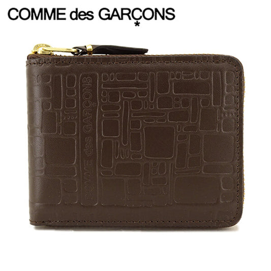 COMME des GARCONS メンズ レディース 2つ折り財布 EMBOSSED LOGOTYPE SA7100EL ブラウン BROWN
