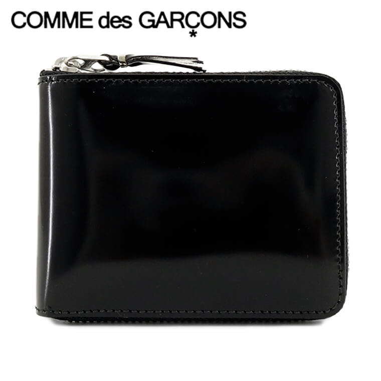 COMME des GARCONS メンズ レディース 2つ折り財布 MIRROR INSIDE SA7100MI ブラック シルバー SILVER