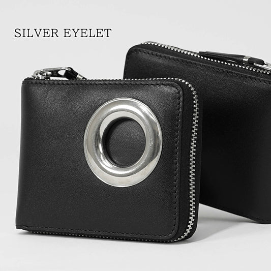 COMME des GARCONS メンズ レディース 2つ折り財布 SILVER EYELET SA7100SE ブラック BLACK