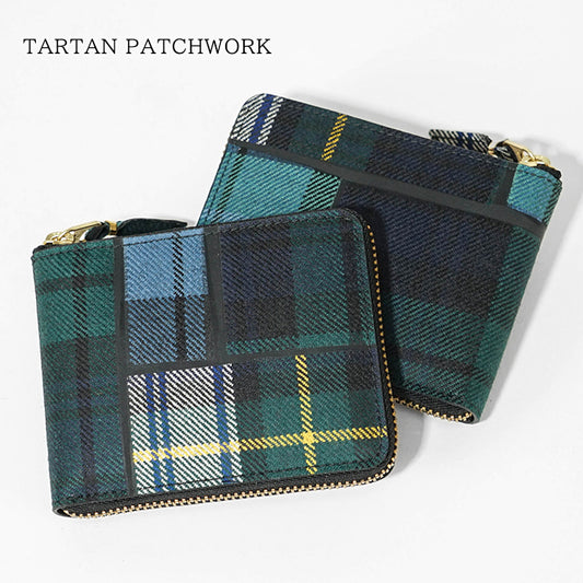 COMME des GARCONS メンズ レディース 2つ折り財布 TARTAN PATCHWORK SA7100TP グリーンチェック GREEN