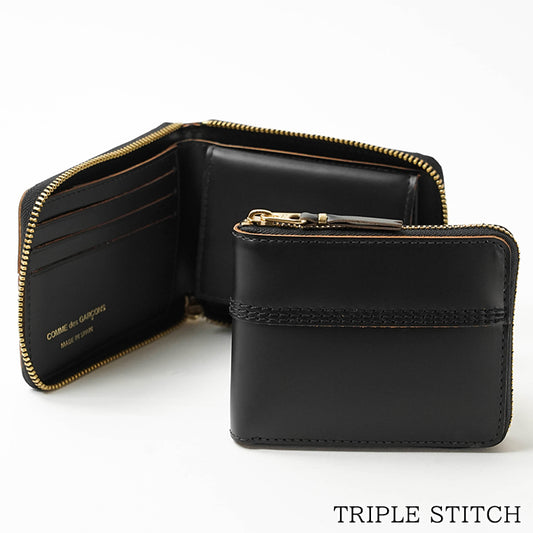 COMME des GARCONS メンズ レディース 2つ折り財布 TRIPLE STITCH SA7100TS ブラック BLACK