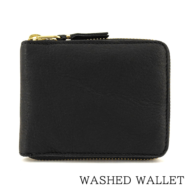 COMME des GARCONS メンズ レディース 2つ折り財布 WASHED WALLET SA7100WW ブラック BLACK