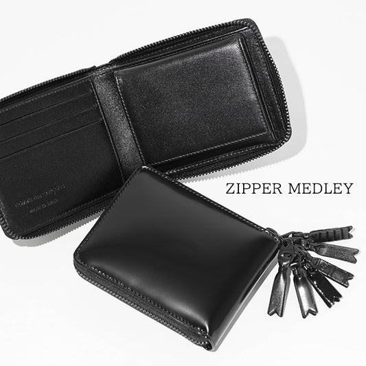 COMME des GARCONS メンズ レディース 2つ折り財布 ZIPPER MEDLEY SA7100ZM ブラック BLACK