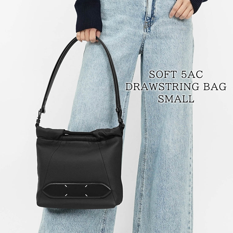 Maison Margiela レディース メンズ ショルダーバッグ SOFT 5AC DRAWSTRING BAG SMALL SB1WG0044 P4746 ブラック T8013