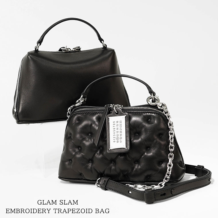 Maison Margiela レディース ショルダーバッグ GLAM SLAM EMBROIDERY TRAPEZOID BAG SB1WG0065 P6434 ブラック T8013