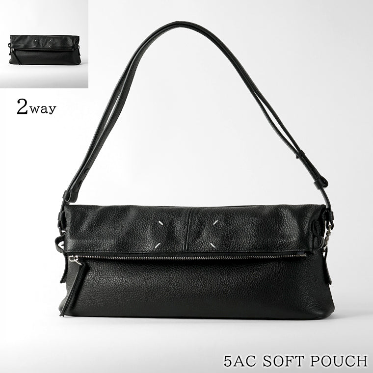 【SUMMER FINAL SALE】 Maison Margiela メンズ レディース ショルダーバッグ 5AC SOFT POUCH SB2WF0007 P8838 BLACK ブラック T8013