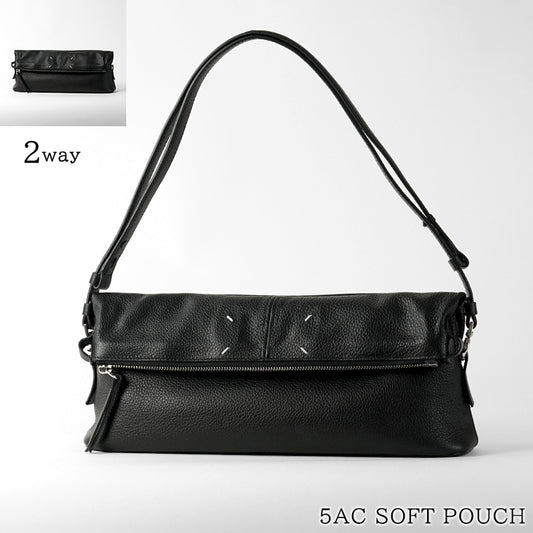 【SUMMER FINAL SALE】 Maison Margiela メンズ レディース ショルダーバッグ 5AC SOFT POUCH SB2WF0007 P8838 BLACK ブラック T8013