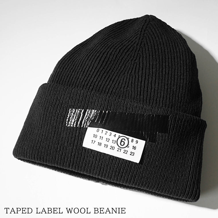 MM6 Maison Margiela メンズ レディース ニットキャップ TAPED LABEL WOOL BEANIE SH2TB0003 M13168 ブラック 900S