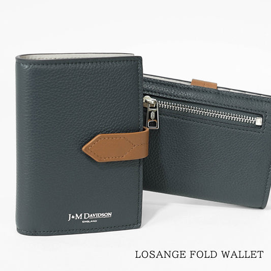 J&M DAVIDSON レディース 2つ折り財布 サイフ LOSANGE FOLD WALLET SLSF 0MC SGSC CHARCOAL 980S