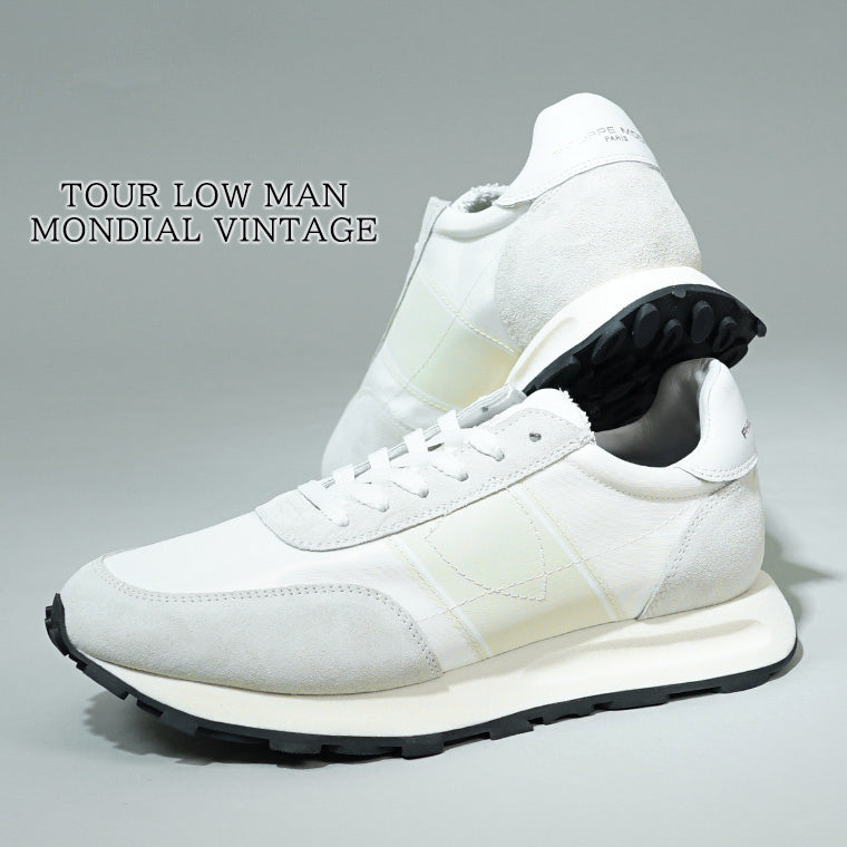 PHILIPPE MODEL メンズ スニーカー TOUR LOW MAN MONDIAL VINTAGE TILU W002 ホワイト BLANC