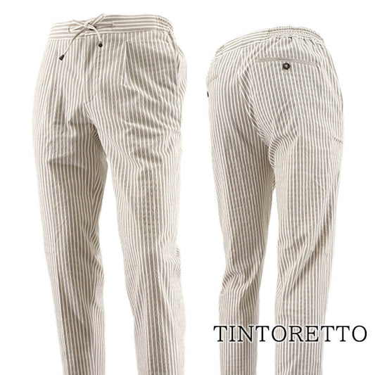 giabsarchivio メンズ パンツ TINTORETTO 2 A3772 ベージュストライプ 12