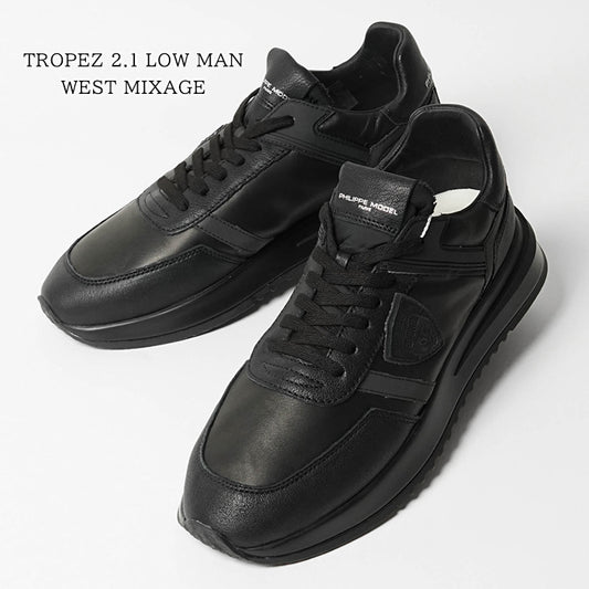 PHILIPPE MODEL メンズ スニーカー TROPEZ 2.1 LOW MAN WEST MIXAGE TYLU WX14 ブラック NOIR NOIR