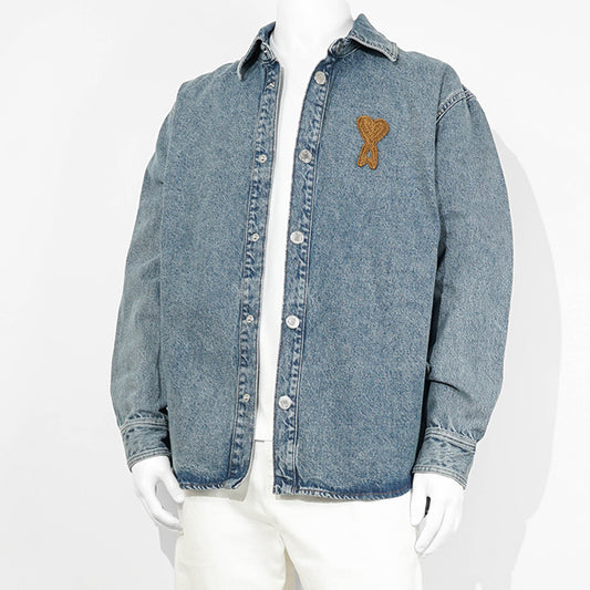 AMI メンズ デニムシャツ UJK897 DE0046 BLEU USED ブルー 480