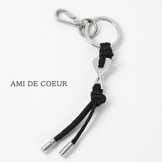 AMI メンズ レディース キーリング AMI DE COEUR UKR335 HW0022 BLACK VIBRATED SILVER ブラック シルバー 0014