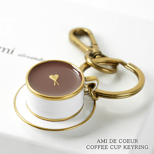 AMI メンズ レディース キーリング AMI DE COEUR COFFEE CUP KEYRING UKR346 HW0014 エクリュ ブラウン A140