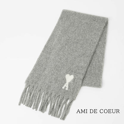 AMI メンズ レディース マフラー AMI DE COEUR USF673 AW0004 GRIS グレー 050