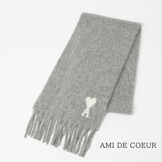 AMI メンズ レディース マフラー AMI DE COEUR USF673 AW0004 GRIS グレー 050