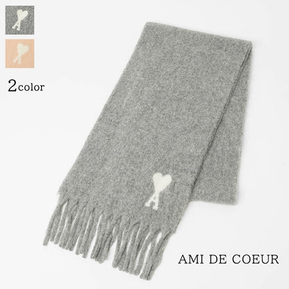 AMI メンズ レディース マフラー AMI DE COEUR USF673 AW0004 GRIS グレー 050 POUDRE ピンク 680