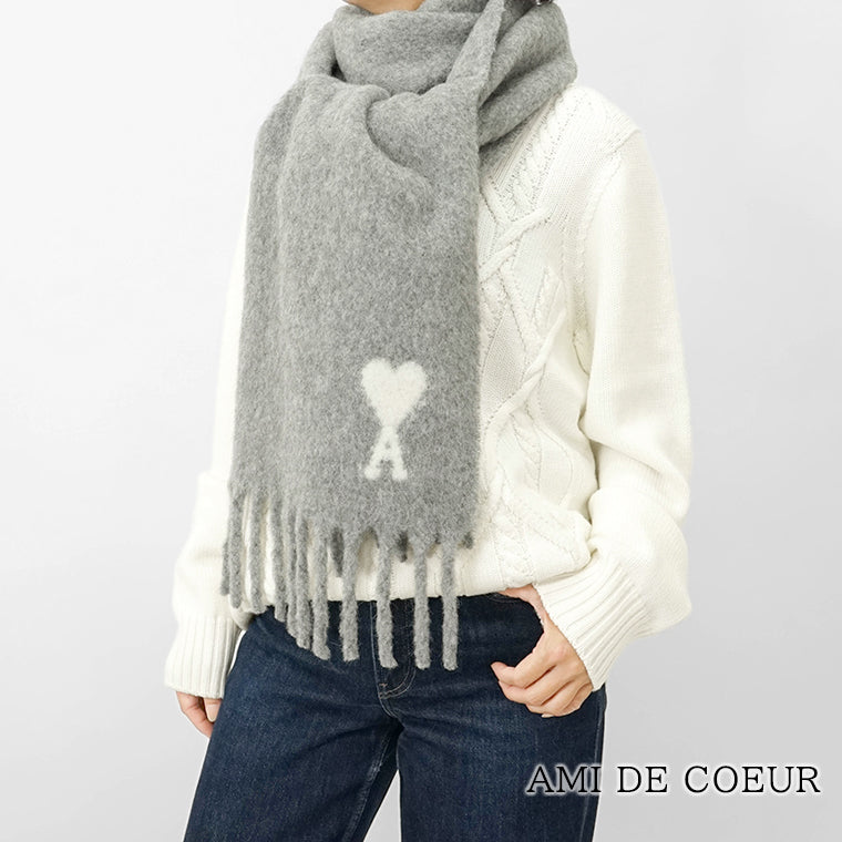 AMI レディース メンズ マフラー AMI DE COEUR USF673 AW0004 GRIS グレー 050