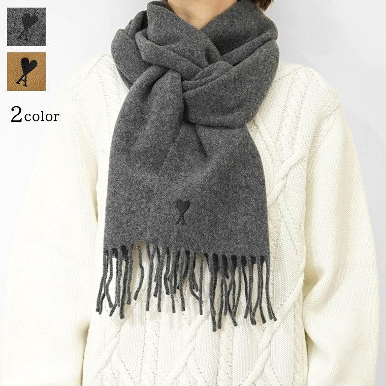 AMI レディース マフラー USF677 334 GRIS グレー 050 CAMEL ブラウン 280