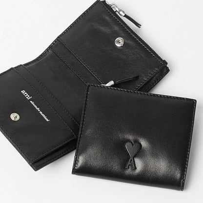 AMI メンズ レディース 2つ折り財布 USL201 AL0052 NOIR ブラック 001