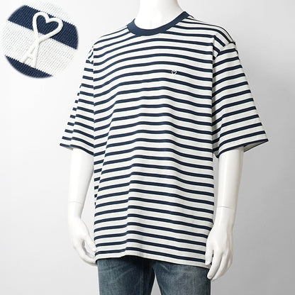 【2026SS SUMMER SALE】AMI メンズ Tシャツ AMI DE COEUR UTS374 JE0210 ENCRE BLANC ホワイト ネイビー A044