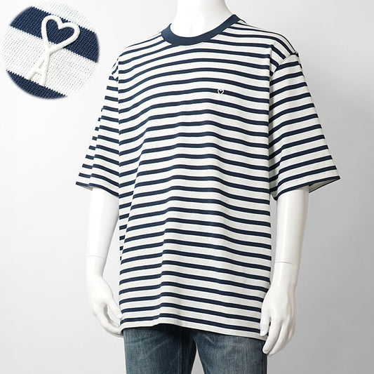 【2026SS SUMMER SALE】AMI メンズ Tシャツ AMI DE COEUR UTS374 JE0210 ENCRE BLANC ホワイト ネイビー A044