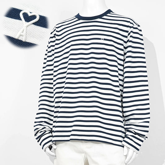 AMI メンズ 長袖Tシャツ UTS375 JE0210 ENCRE BRANC インク ホワイト A044