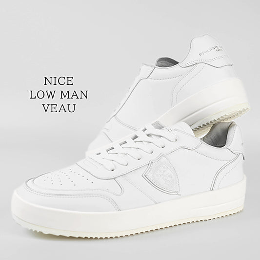 PHILIPPE MODEL メンズ スニーカー NICE LOW MAN VEAU VNLU V001 ホワイト BLANC