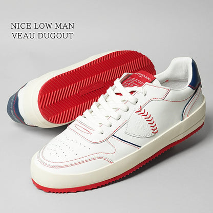 PHILIPPE MODEL メンズ スニーカー NICE LOW MAN VEAU DUGOUT VNLU VB01 ホワイト ブルー レッド BLANC BLEU ROUGE
