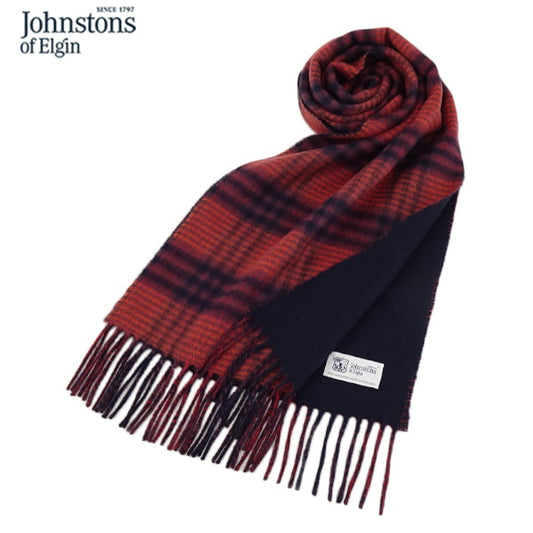 Johnstons メンズ レディース カシミア100％ Wフェイス マフラー WA000020 RU7129 CHECK PLAIN チェック プレイン