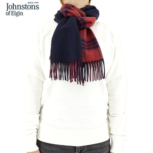 Johnstons レディース メンズ カシミア100％ Wフェイス マフラー WA000020 RU7129 CHECK PLAIN チェック プレイン