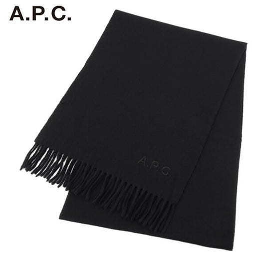 A.P.C. レディース メンズ マフラー ECHARPE AMBROISE BRODEE WOAFE M15171 NOIR ブラック LZZ