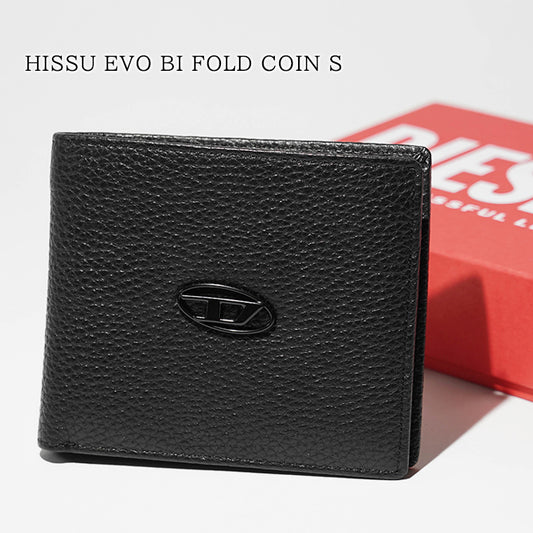 DIESEL メンズ 2つ折り財布 HISSU EVO BI FOLD COIN S X08844 P0685 ブラック T8013
