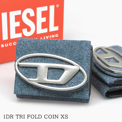 DIESEL レディース メンズ 3つ折り財布 1DR TRI FOLD COIN XS X09887 P1730 ブルー H8457