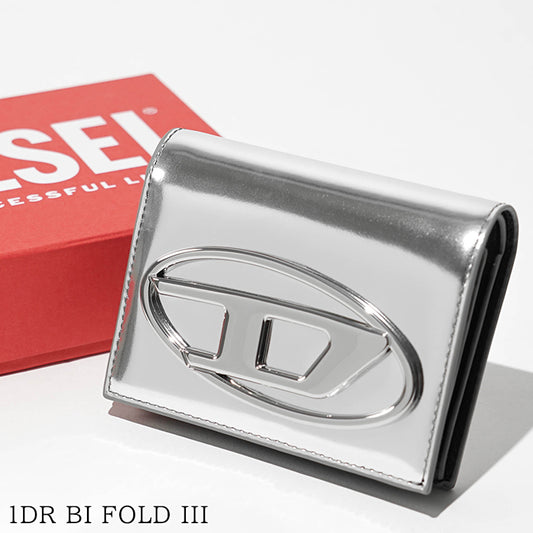 DIESEL レディース 2つ折り財布 1DR BI FOLD III X10390 PS202 シルバー H0535