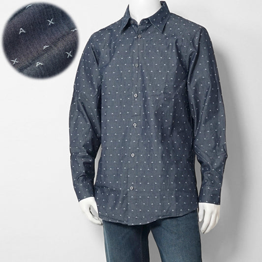 ARMANI EXCHANGE メンズ シャツ XM001716 AF17528 BIG LETTERING JACQUARD ブルー系 FB071