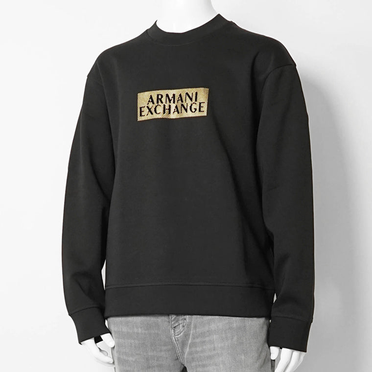 ARMANI EXCHANGE メンズ スウェットシャツ XM001892 AF10818 BLACK DIAGONAL GOLD ブラック MC237