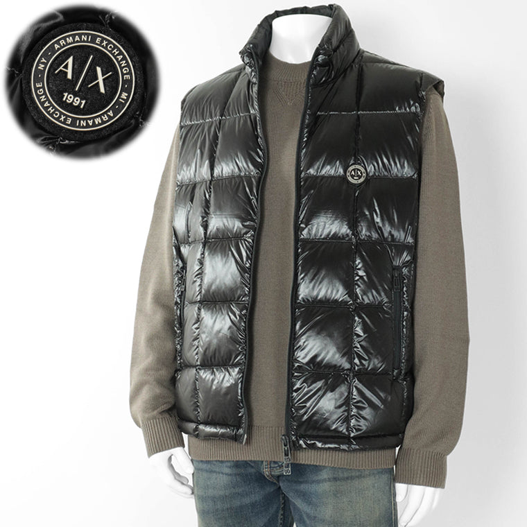 ARMANI EXCHANGE メンズ ダウンベスト XM003475 AF23755 BLACK ブラック UC001