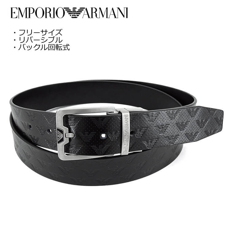 EMPORIO ARMANI メンズ ベルト Y4S502 Y221E BLACK BLACK ブラック 81386