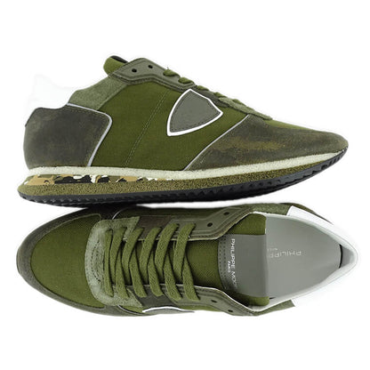 【SUMMER FINAL SALE】 PHILIPPE MODEL メンズ スニーカー TRPX LOW MAN TZLU RT12 カーキ CORDURA CAMOUFLAGE VERT