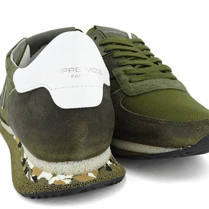 【SUMMER FINAL SALE】 PHILIPPE MODEL メンズ スニーカー TRPX LOW MAN TZLU RT12 カーキ CORDURA CAMOUFLAGE VERT