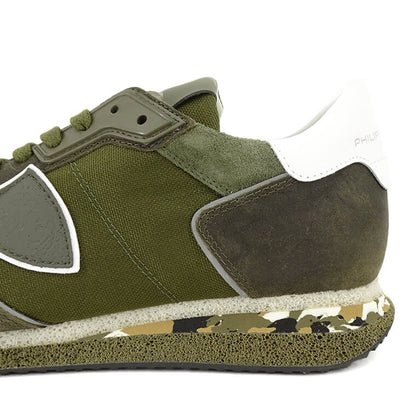 【SUMMER FINAL SALE】 PHILIPPE MODEL メンズ スニーカー TRPX LOW MAN TZLU RT12 カーキ CORDURA CAMOUFLAGE VERT